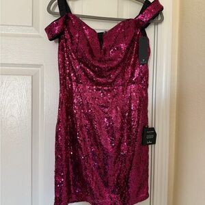 Elegant Sequin Dress in Pink